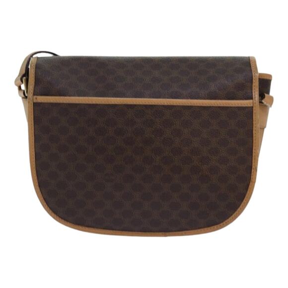 CELINE Macadam Canvas Shoulder Bag Pvc Leather Brown Gold - Picture 2 of 16